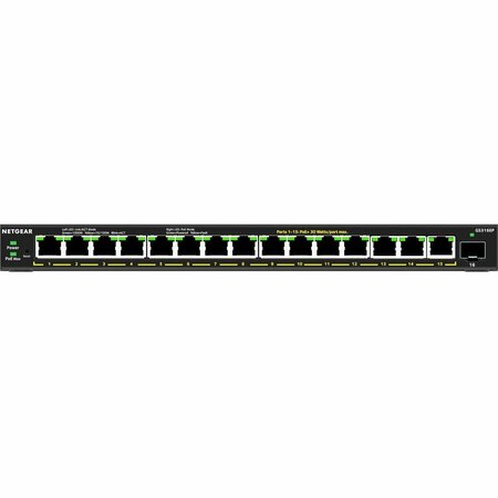 NETGEAR 16-Port PoE Plus Gigabit Plus GS316EP100NAS